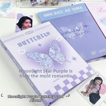 Αλμπουμ καρτών με τετραπλό πλέγμα, ρετρό στυλ, σκληρό περίβλημα, εξώφυλλο από χαρτί κατασκευής, για αποθήκευση φωτογραφιών ειδώλων