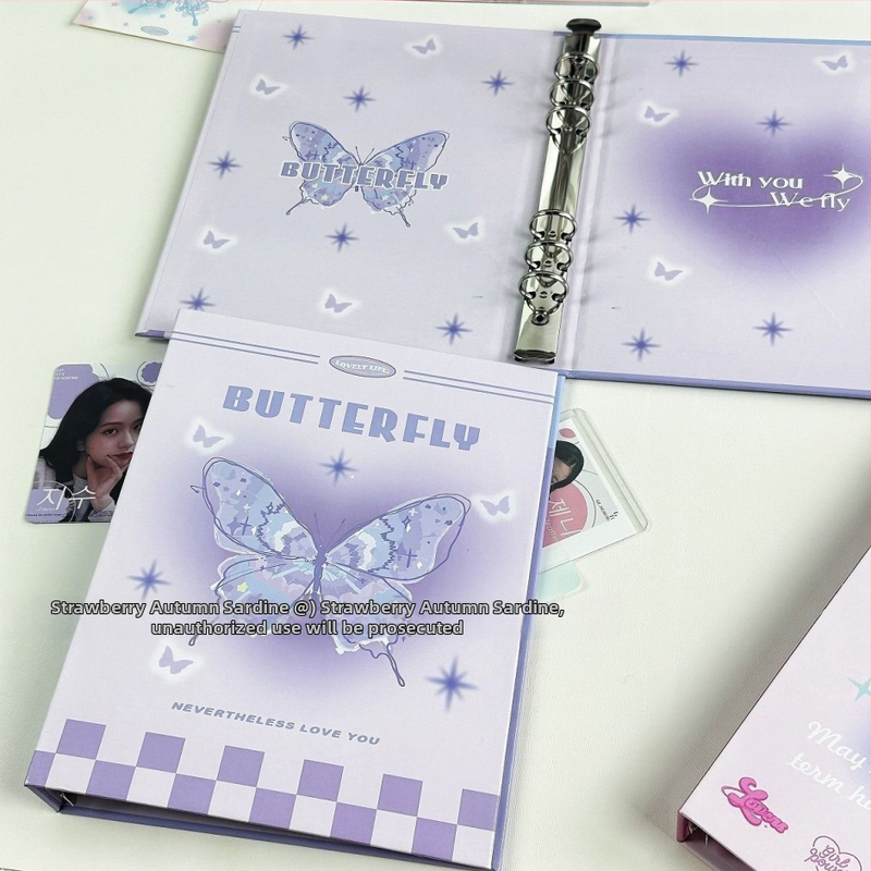 Štvorgridový album na karty s tvrdým obalom, retro štýl, obal z kraft papiera, na fotografie idolov