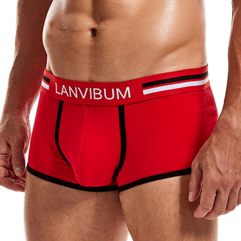 LANVIBUM Muške pamučne bokserice – srednji pojas, bezšivne, prozračne, uzorak u boji usklađen, 95–100% pamuka