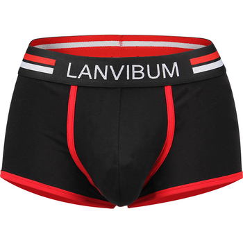 LANVIBUM Muške pamučne bokserice – srednji pojas, bezšivne, prozračne, uzorak u boji usklađen, 95–100% pamuka
