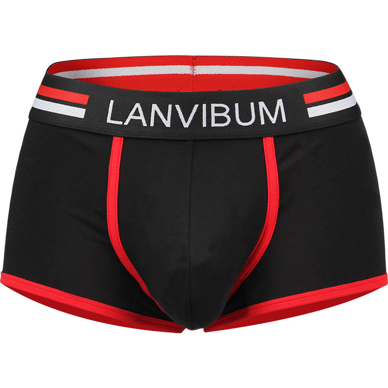 LANVIBUM Muške pamučne bokserice – srednji pojas, bezšivne, prozračne, uzorak u boji usklađen, 95–100% pamuka