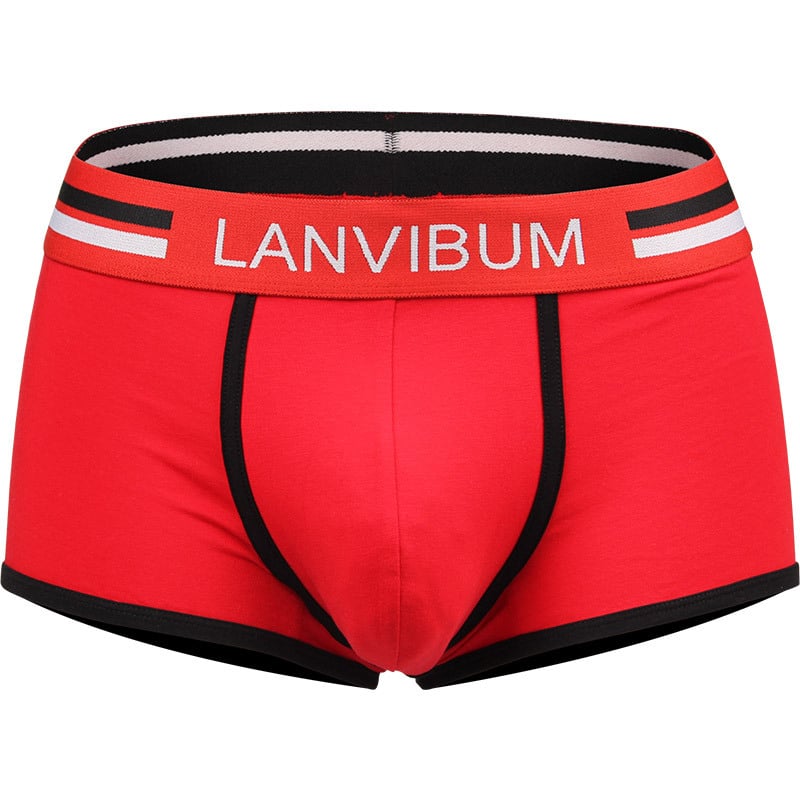 LANVIBUM Muške pamučne bokserice – srednji pojas, bezšivne, prozračne, uzorak u boji usklađen, 95–100% pamuka