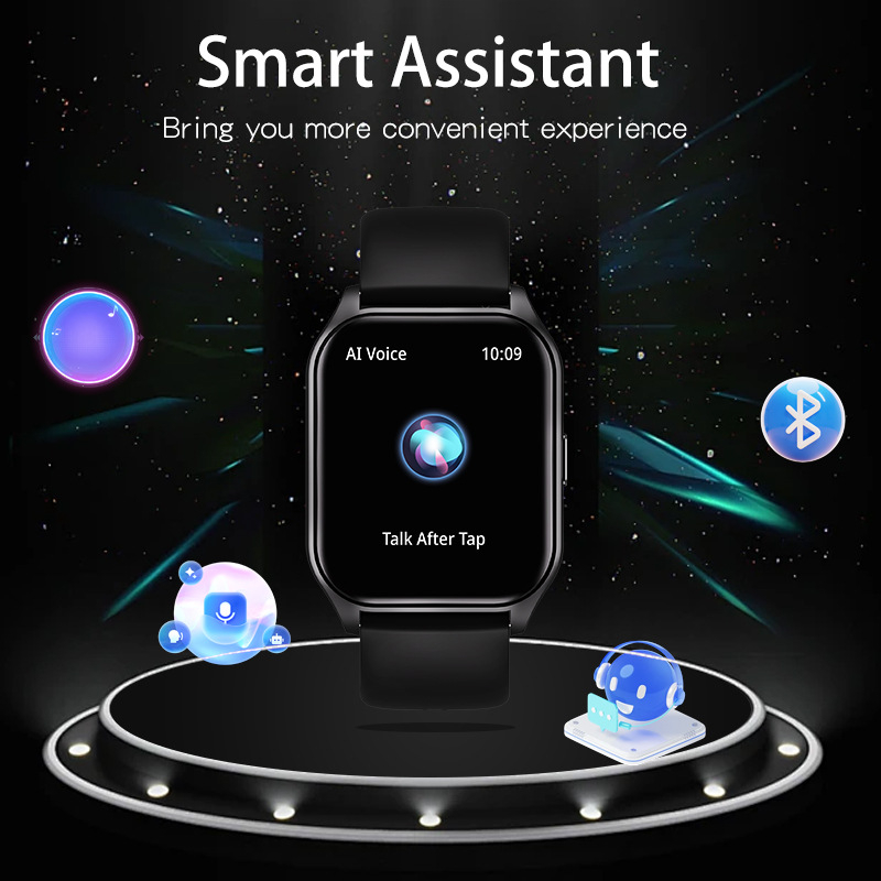 Смарт часовник с Bluetooth разговори, следене на съня и мониторинг на сърдечния ритъм, кислород в кръвта и кръвното налягане (TFT дисплей; живот на батерията 7–14 дни)