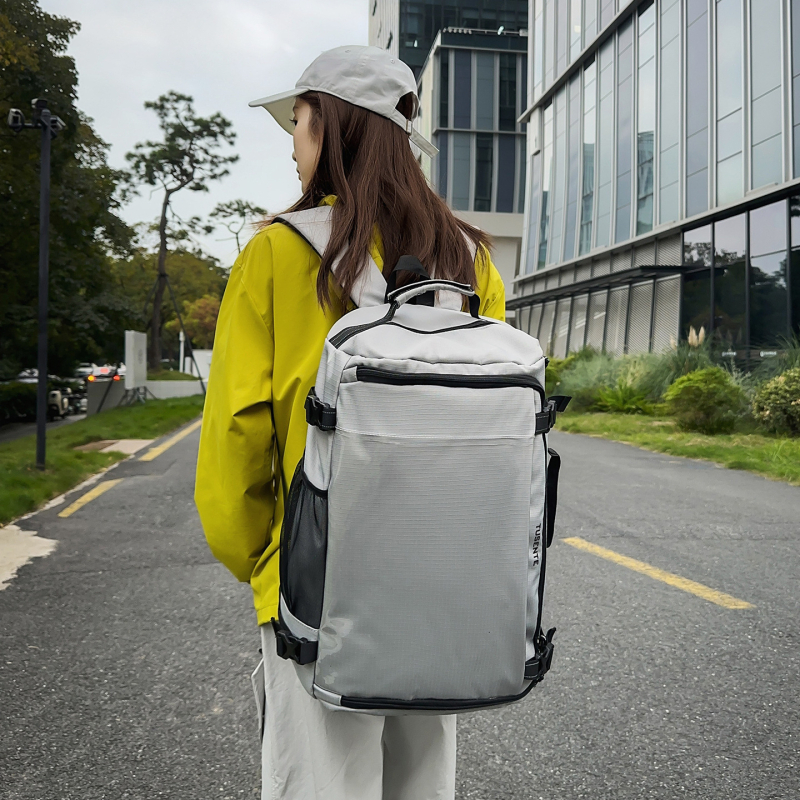 Nylon ruksak unisex, 20–35 L, zakrivljeni kaiševi, pretinac za prijenosno, zaštita kralježnice