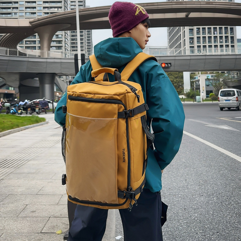 Nylon ruksak unisex, 20–35 L, zakrivljeni kaiševi, pretinac za prijenosno, zaštita kralježnice