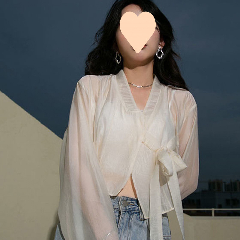 Modal kardigán Feifei hosszú ujjúval, álló gallér, absztrakt minta, A-vonalú siluett