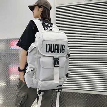 Unisex ruksak za putovanja velike kapacitete 20-35L, vodootporan Oxford materijal + kožni film, džep za 12-inčni laptop, zakrivljene naramenice, street-fashion outdoor s više pretinaca