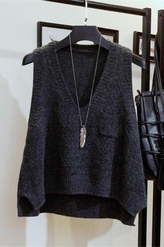 Ženski kratki vest Chenille s polo ovratnikom, bez rukava, 50–70% elastan, Proljeće 2025