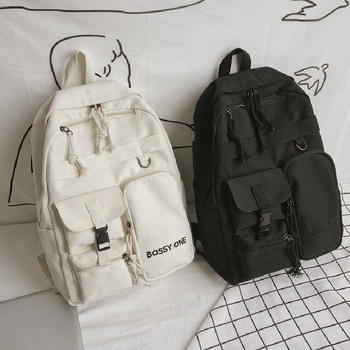 Muški PU ruksak, 20–35L, gradski minimalistički stil, podstava od platna, zakrivljeni rameni remen