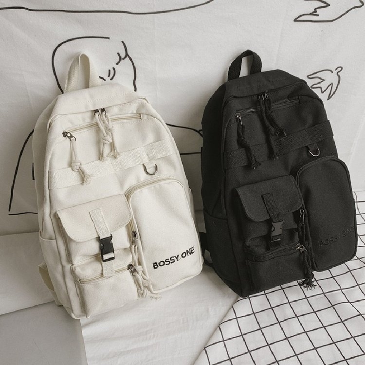 Muški PU ruksak, 20–35L, gradski minimalistički stil, podstava od platna, zakrivljeni rameni remen