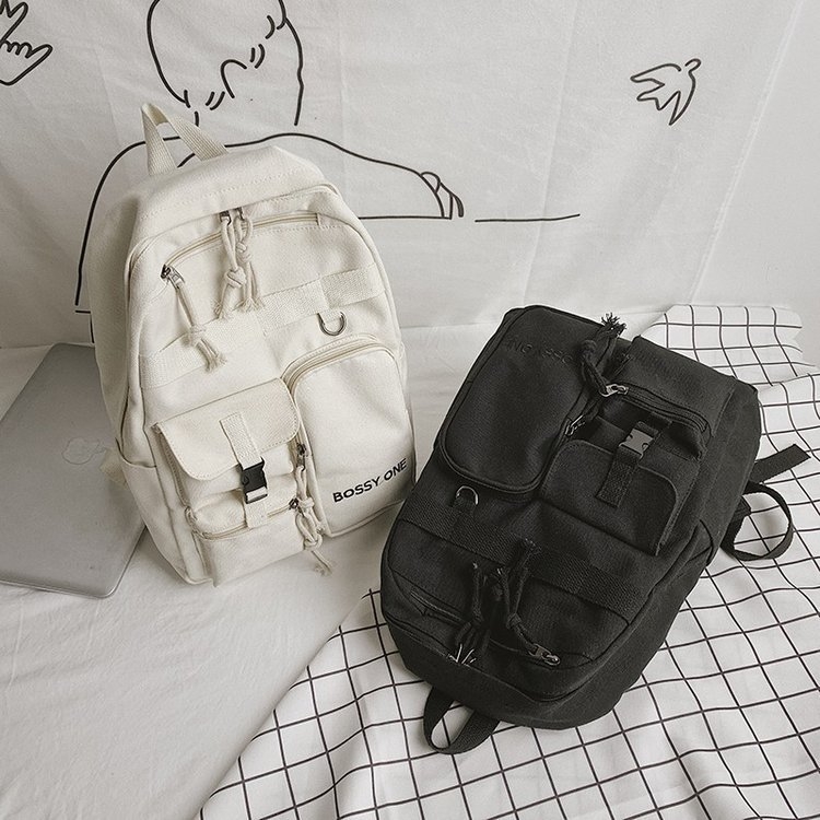 Muški PU ruksak, 20–35L, gradski minimalistički stil, podstava od platna, zakrivljeni rameni remen