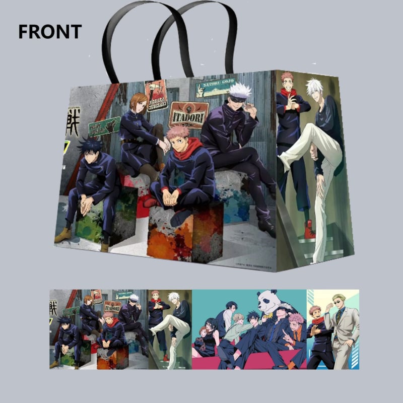 Geantă de carton alb, în stil desen animat, cu laminare offset, ideală ca geantă cadou; sprijină mărci private licențiate