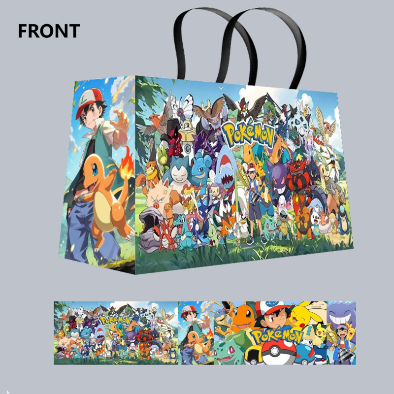 Geantă de carton alb, în stil desen animat, cu laminare offset, ideală ca geantă cadou; sprijină mărci private licențiate