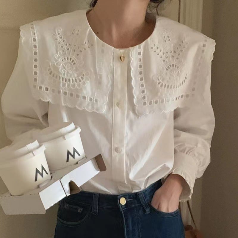 Šifon košulja s polo ovratnikom, lampion rukavi, labav kroj, elegantan stil