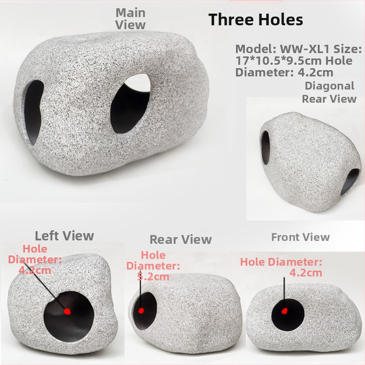 Akváriumhoz készült agyagból készült táj dekoráció – természetes ihletésű, díszhalak számára, 60 darabos készlet