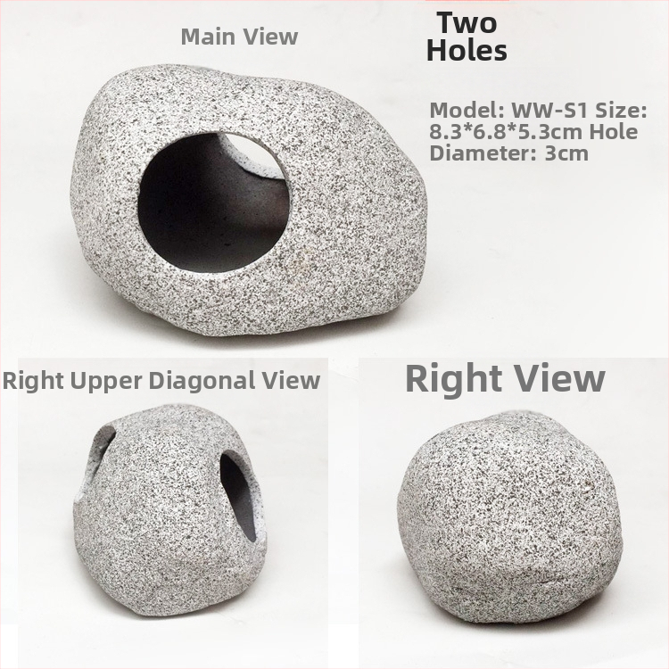 Akváriumhoz készült agyagból készült táj dekoráció – természetes ihletésű, díszhalak számára, 60 darabos készlet