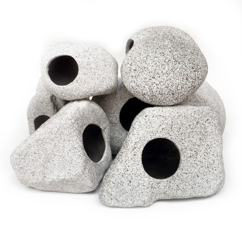 Akváriumhoz készült agyagból készült táj dekoráció – természetes ihletésű, díszhalak számára, 60 darabos készlet