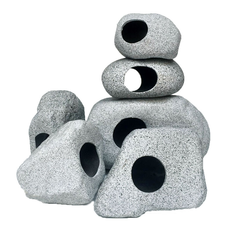 Akváriumhoz készült agyagból készült táj dekoráció – természetes ihletésű, díszhalak számára, 60 darabos készlet