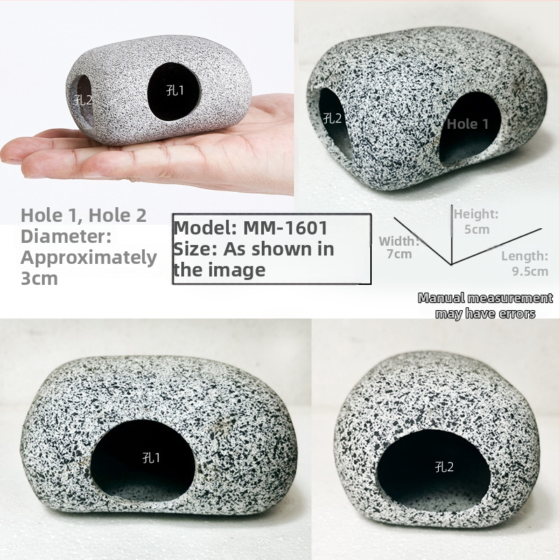 Akváriumhoz készült agyagból készült táj dekoráció – természetes ihletésű, díszhalak számára, 60 darabos készlet