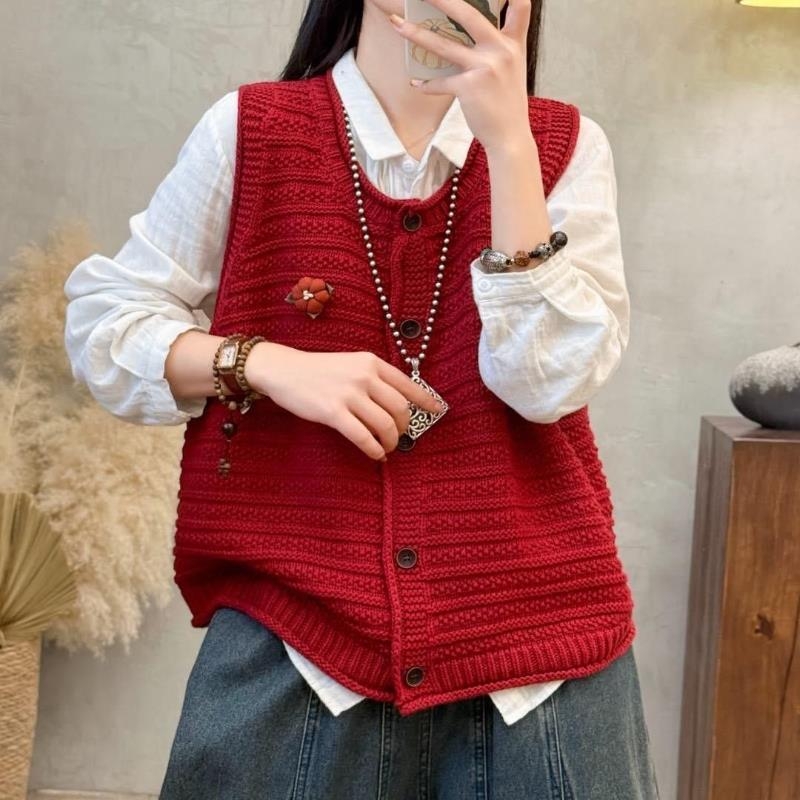 V-nyakú kötött mellény, ultra rövid, laza szabású, egyszínű, kasmírral és gyapjú töltettel, női, tavasz 2025