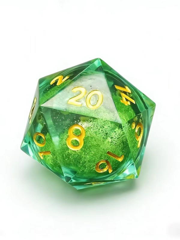 Kocka od smole s tekućim jezgrom i tekućim pijeskom – D20 za stolne RPG igre D&D