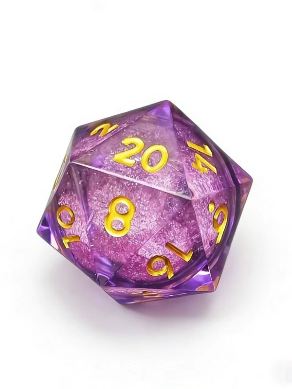 Kocka od smole s tekućim jezgrom i tekućim pijeskom – D20 za stolne RPG igre D&D