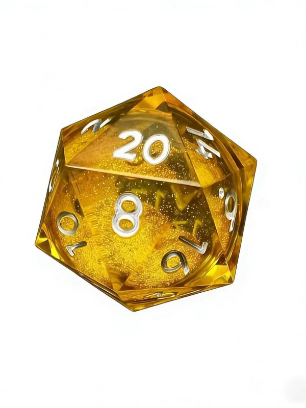 Kocka od smole s tekućim jezgrom i tekućim pijeskom – D20 za stolne RPG igre D&D