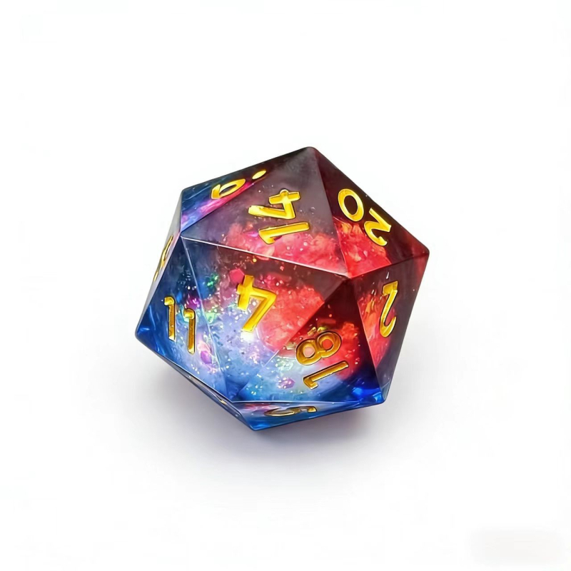 Kocka od smole s tekućim jezgrom i tekućim pijeskom – D20 za stolne RPG igre D&D