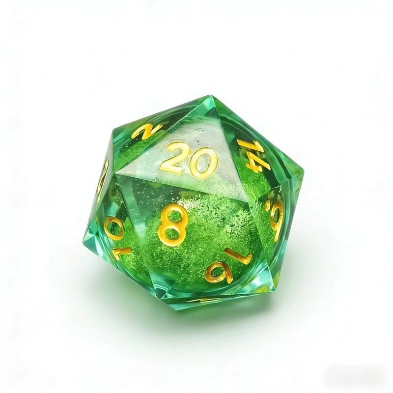 Kocka od smole s tekućim jezgrom i tekućim pijeskom – D20 za stolne RPG igre D&D