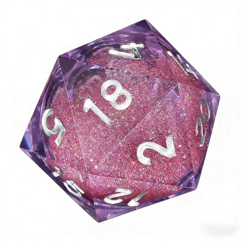 Kocka od smole s tekućim jezgrom i tekućim pijeskom – D20 za stolne RPG igre D&D