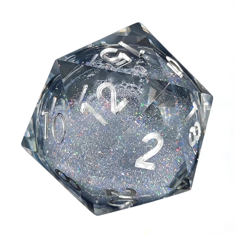 Kocka od smole s tekućim jezgrom i tekućim pijeskom – D20 za stolne RPG igre D&D