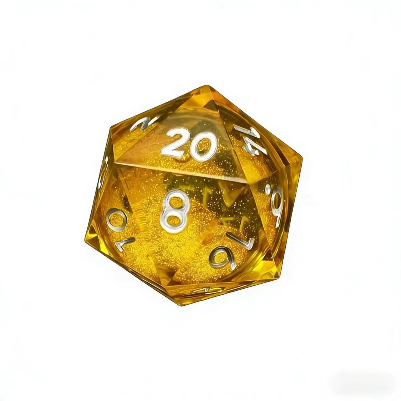 Kocka od smole s tekućim jezgrom i tekućim pijeskom – D20 za stolne RPG igre D&D