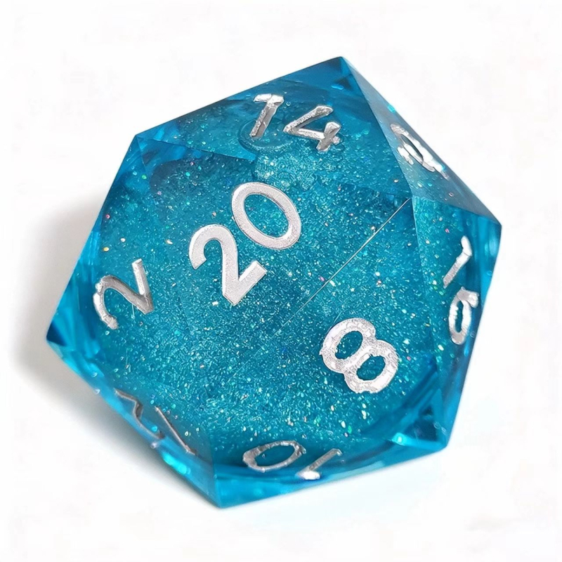 Kocka od smole s tekućim jezgrom i tekućim pijeskom – D20 za stolne RPG igre D&D