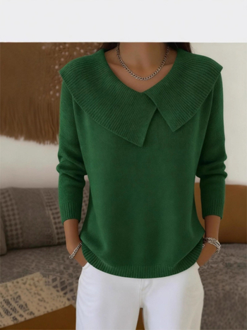 Ženski pleteni džemper, korejski stil retro, labav kroj, kapuljača, dugi rukavi, ovratnik tipa lapel, poliester Deer plush materijal (>95% poliester), duljina 50–65 cm, jesensko izdanje 2025