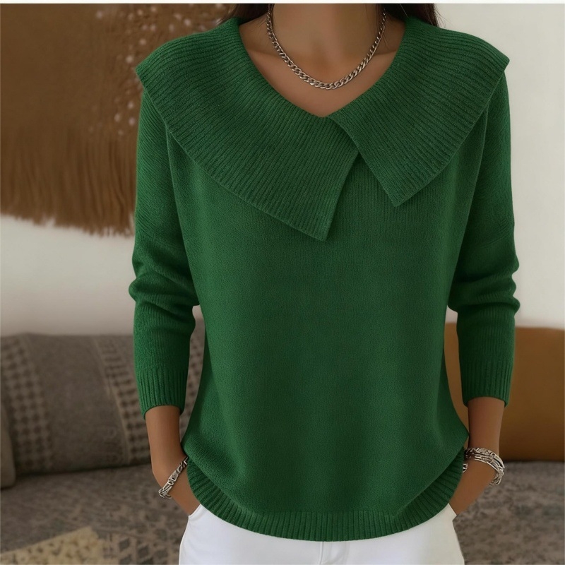 Ženski pleteni džemper, korejski stil retro, labav kroj, kapuljača, dugi rukavi, ovratnik tipa lapel, poliester Deer plush materijal (>95% poliester), duljina 50–65 cm, jesensko izdanje 2025