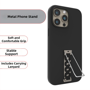 Пръстен държач за телефон, метален, за задно монтиране, хоризонтално и вертикално, с дупка за каишка