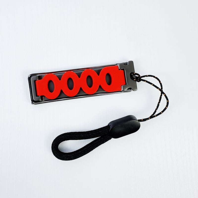 Пръстен държач за телефон, метален, за задно монтиране, хоризонтално и вертикално, с дупка за каишка