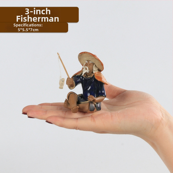 Jiang Taigong akvaris dekorfigura, műanyag, vízi táj stílus, dísz dekor, 10 darab mono dekor elem csomag