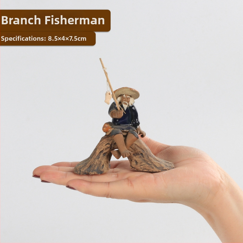 Jiang Taigong akvaris dekorfigura, műanyag, vízi táj stílus, dísz dekor, 10 darab mono dekor elem csomag