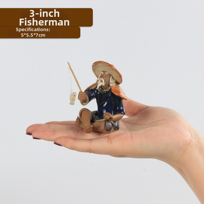 Jiang Taigong akvaris dekorfigura, műanyag, vízi táj stílus, dísz dekor, 10 darab mono dekor elem csomag