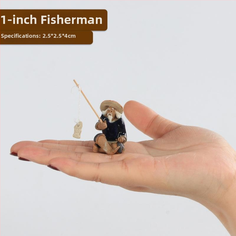 Jiang Taigong akvaris dekorfigura, műanyag, vízi táj stílus, dísz dekor, 10 darab mono dekor elem csomag