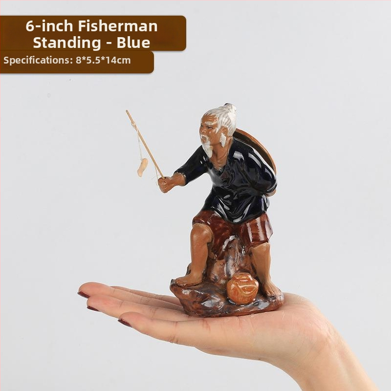 Jiang Taigong akvaris dekorfigura, műanyag, vízi táj stílus, dísz dekor, 10 darab mono dekor elem csomag