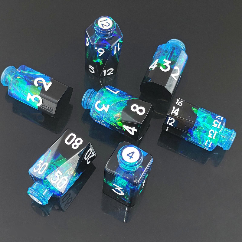 Set kockica od smole u bočici eliksira – 20-strani D20 za D&D i RPG