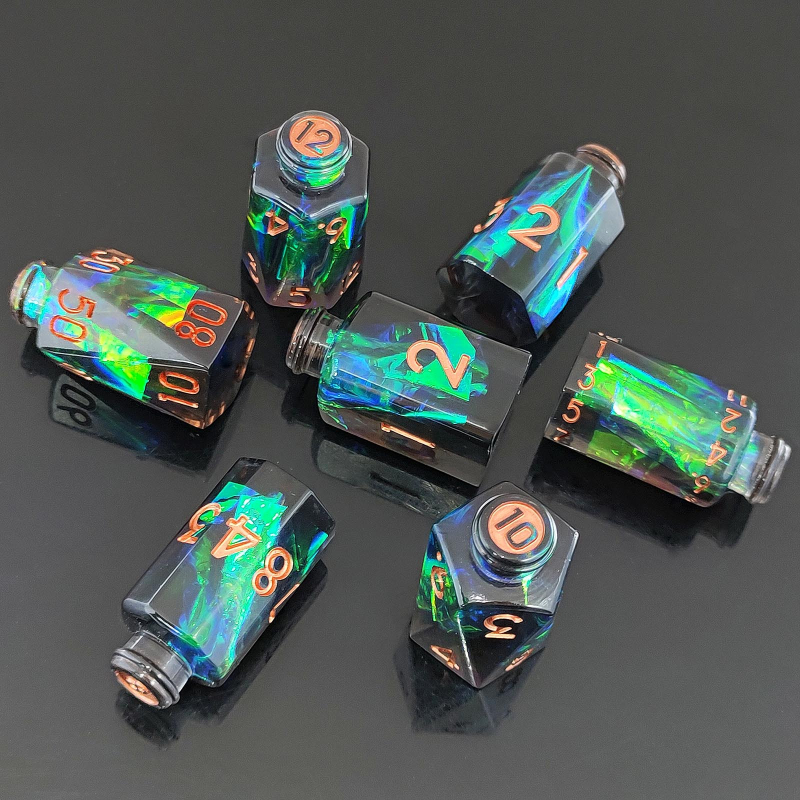 Set kockica od smole u bočici eliksira – 20-strani D20 za D&D i RPG