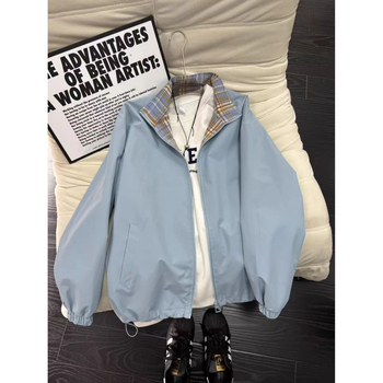 Μπουφάν με αδιάβροχο πέτο, φαρδιά γραμμή, μακριά μανίκια, κατάλληλο για φθινόπωρο