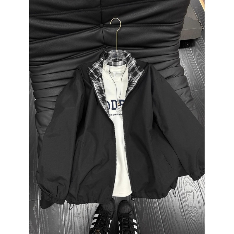 Μπουφάν με αδιάβροχο πέτο, φαρδιά γραμμή, μακριά μανίκια, κατάλληλο για φθινόπωρο