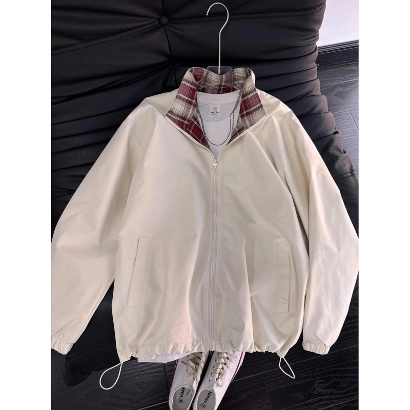 Μπουφάν με αδιάβροχο πέτο, φαρδιά γραμμή, μακριά μανίκια, κατάλληλο για φθινόπωρο