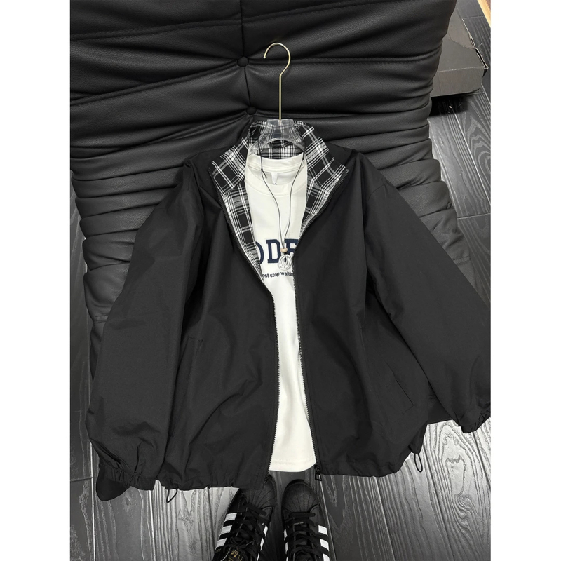 Μπουφάν με αδιάβροχο πέτο, φαρδιά γραμμή, μακριά μανίκια, κατάλληλο για φθινόπωρο