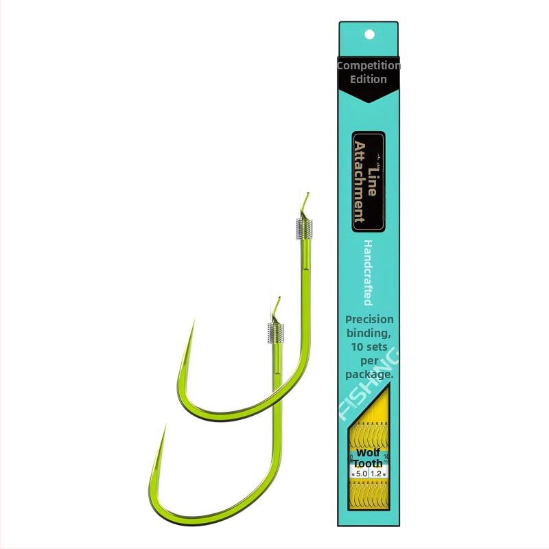 Thousand Carp Lai kukice s vukodlakim zubom — set s predvezu tankom linijom, dvostruki kukici (6–11#) za ribolov uz rijeke, jezera i rezervoare