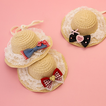 Καπέλο από άχυρο για κατοικίδια (γάτες και σκύλους) – ύφανση μπαμπού, casual στυλ, γενική χρήση, όλων των εποχών